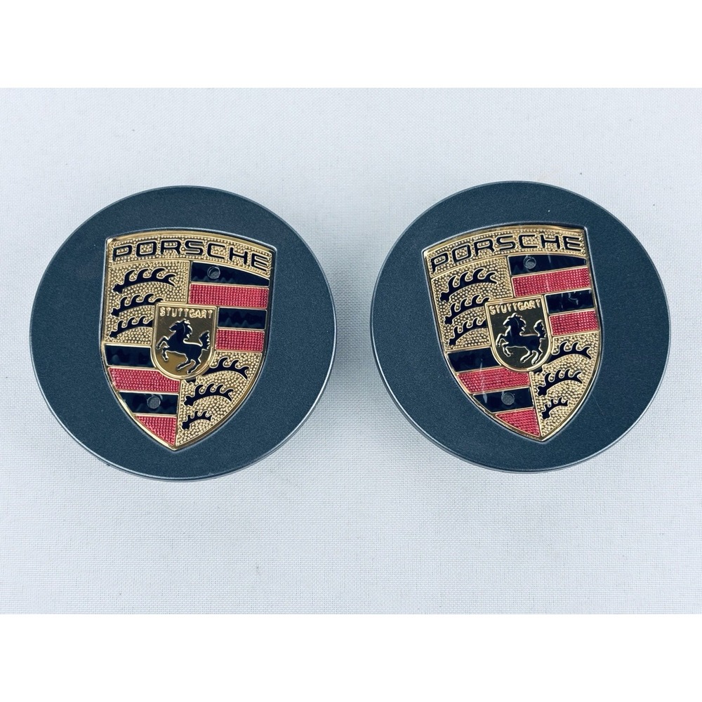 Porsche Wheel Center Hub Cap Cover Set of 2 QX-M20+GF10 OEM